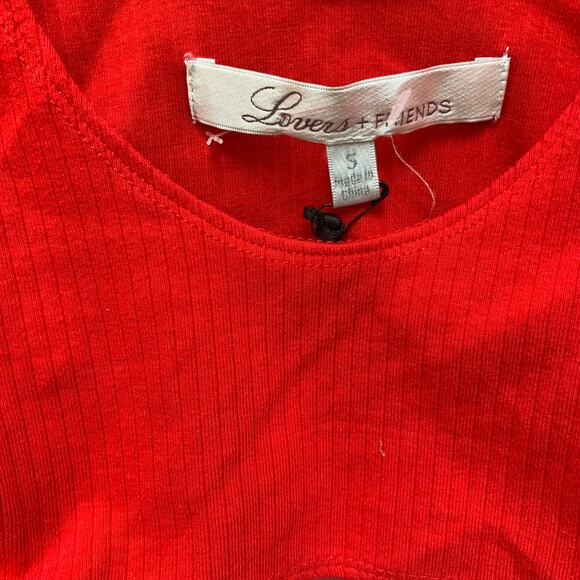 LOVERS and FRIENDS Ribbed Red Cut Out Body-Con MARTA Cut Out Dress Sz SML - Picture 9 of 12